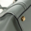CELINE Luggage Small Square Phantom Hand Bag Leather Gray Gold Auth am11897M-9