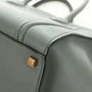 CELINE Luggage Small Square Phantom Hand Bag Leather Gray Gold Auth am11897M-16
