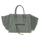 CELINE Luggage Small Square Phantom Hand Bag Leather Gray Gold Auth am11897M-13