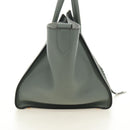 CELINE Luggage Small Square Phantom Hand Bag Leather Gray Gold Auth am11897M-4