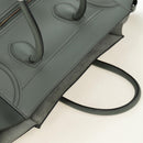 CELINE Luggage Small Square Phantom Hand Bag Leather Gray Gold Auth am11897M-6