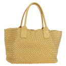 BOTTEGA VENETA INTRECCIATO Cabas PM Hand Bag Leather Gold 141498 Auth am11898V-1