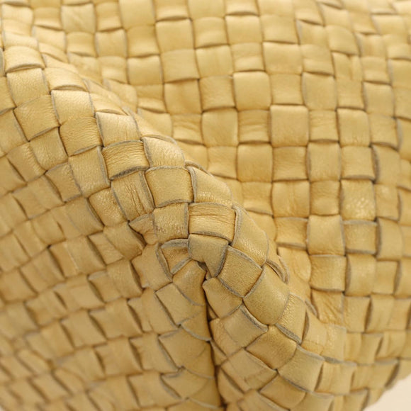 BOTTEGA VENETA INTRECCIATO Cabas PM Hand Bag Leather Gold 141498 Auth am11898V