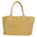 BOTTEGA VENETA INTRECCIATO Cabas PM Hand Bag Leather Gold 141498 Auth am11898V-13