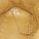 BOTTEGA VENETA INTRECCIATO Cabas PM Hand Bag Leather Gold 141498 Auth am11898V-19