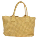 BOTTEGA VENETA INTRECCIATO Cabas PM Hand Bag Leather Gold 141498 Auth am11898V-2