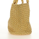 BOTTEGA VENETA INTRECCIATO Cabas PM Hand Bag Leather Gold 141498 Auth am11898V-4