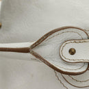 Chloe Paddington Hand Bag Leather White Gold Silver Auth am11899V-12