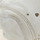 Chloe Paddington Hand Bag Leather White Gold Silver Auth am11899V-14