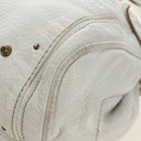Chloe Paddington Hand Bag Leather White Gold Silver Auth am11899V-15