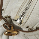 Chloe Paddington Hand Bag Leather White Gold Silver Auth am11899V-19