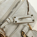 Chloe Paddington Hand Bag Leather White Gold Silver Auth am11899V-21