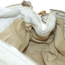 Chloe Paddington Hand Bag Leather White Gold Silver Auth am11899V-25
