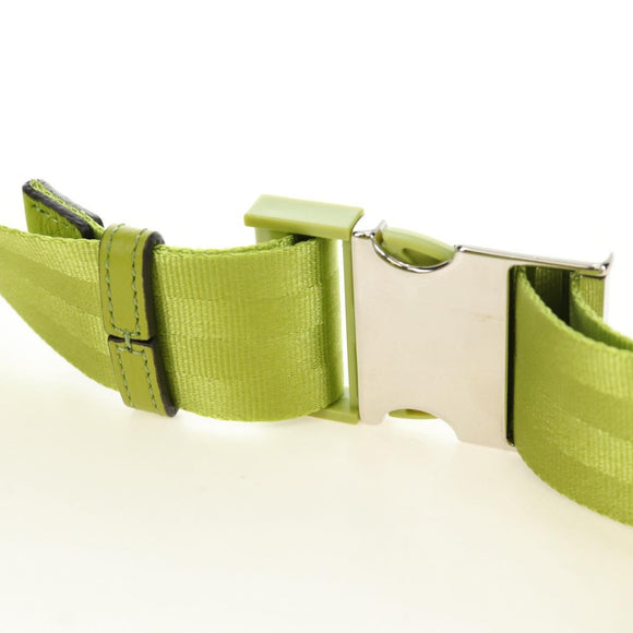 FENDI PORTER Collaboration Mamma Baguette Nylon LIme Green Silver Auth am11901M