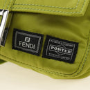 FENDI PORTER Collaboration Mamma Baguette Nylon LIme Green Silver Auth am11901M-21