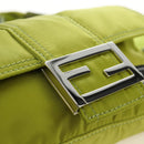 FENDI PORTER Collaboration Mamma Baguette Nylon LIme Green Silver Auth am11901M-22