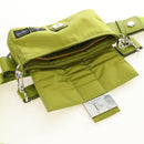 FENDI PORTER Collaboration Mamma Baguette Nylon LIme Green Silver Auth am11901M-23
