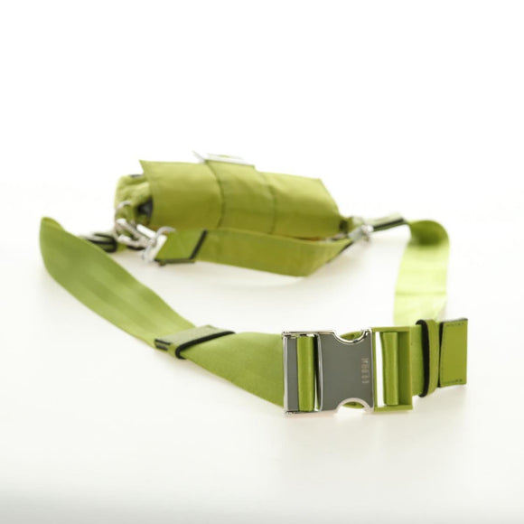 FENDI PORTER Collaboration Mamma Baguette Nylon LIme Green Silver Auth am11901M