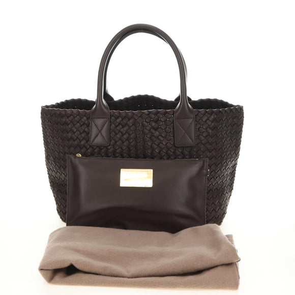 BOTTEGA VENETA INTRECCIATO Cabas PM Hand Bag Leather Brown 141498 Auth am11902SM