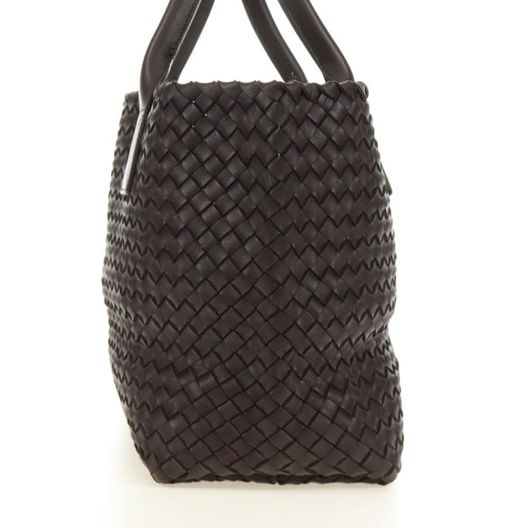 BOTTEGA VENETA INTRECCIATO Cabas PM Hand Bag Leather Brown 141498 Auth am11902SM