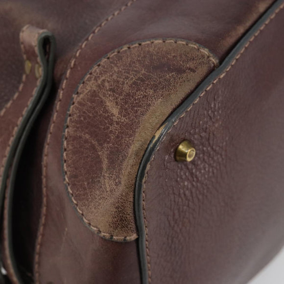 Chloe Paddington Hand Bag Leather Brown Gold Silver Auth am11904A