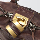 Chloe Paddington Hand Bag Leather Brown Gold Silver Auth am11904A-17