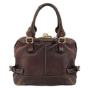 Chloe Paddington Hand Bag Leather Brown Gold Silver Auth am11904A-2