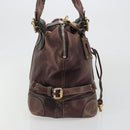 Chloe Paddington Hand Bag Leather Brown Gold Silver Auth am11904A-4