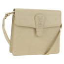 SAINT LAURENT YSL Shoulder Bag Leather Ivory Gold Auth am11905V-1