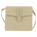 SAINT LAURENT YSL Shoulder Bag Leather Ivory Gold Auth am11905V-13