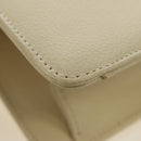 SAINT LAURENT YSL Shoulder Bag Leather Ivory Gold Auth am11905V-11