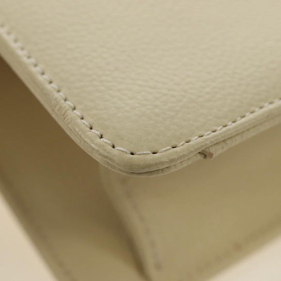 SAINT LAURENT YSL Shoulder Bag Leather Ivory Gold Auth am11905V