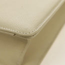 SAINT LAURENT YSL Shoulder Bag Leather Ivory Gold Auth am11905V-18