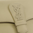 SAINT LAURENT YSL Shoulder Bag Leather Ivory Gold Auth am11905V-19
