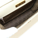 SAINT LAURENT YSL Shoulder Bag Leather Ivory Gold Auth am11905V-12