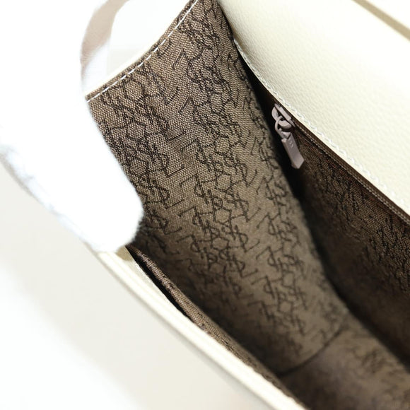 SAINT LAURENT YSL Shoulder Bag Leather Ivory Gold Auth am11905V
