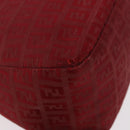 FENDI Zucchino Canvas Mamma Baguette Shoulder Bag Red Gold Auth am11906A-15