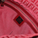 FENDI Zucchino Canvas Mamma Baguette Shoulder Bag Red Gold Auth am11906A-20