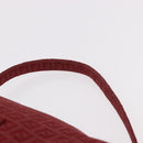 FENDI Zucchino Canvas Mamma Baguette Shoulder Bag Red Gold Auth am11906A-8
