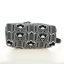 PRADA Shoney Jacquard Shoulder Bag Wool Black White Silver Auth am11907SAM-11
