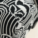 PRADA Shoney Jacquard Shoulder Bag Wool Black White Silver Auth am11907SAM-13