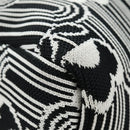 PRADA Shoney Jacquard Shoulder Bag Wool Black White Silver Auth am11907SAM-14