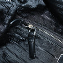 PRADA Shoney Jacquard Shoulder Bag Wool Black White Silver Auth am11907SAM-23