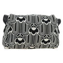 PRADA Shoney Jacquard Shoulder Bag Wool Black White Silver Auth am11907SAM-3