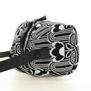 PRADA Shoney Jacquard Shoulder Bag Wool Black White Silver Auth am11907SAM-4