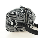 PRADA Shoney Jacquard Shoulder Bag Wool Black White Silver Auth am11907SAM-5