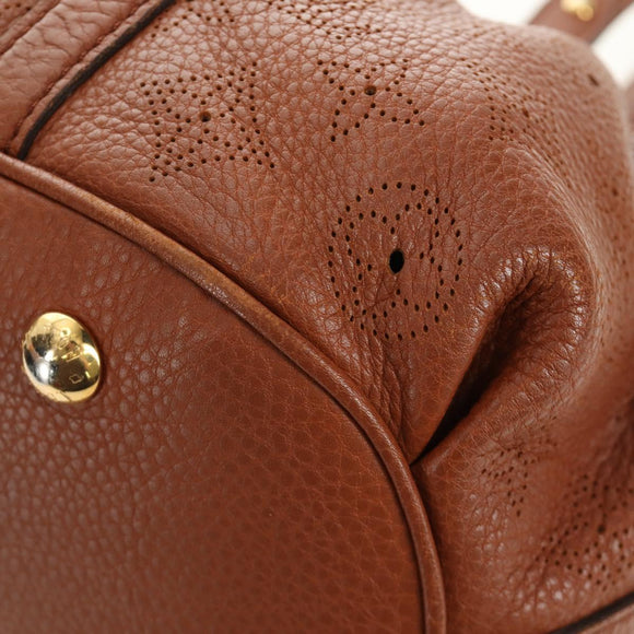 LOUIS VUITTON Mahina Runner PM Hand Bag Leather Brown M97052 LV Auth am11908V
