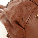 LOUIS VUITTON Mahina Runner PM Hand Bag Leather Brown M97052 LV Auth am11908V-18