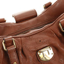 LOUIS VUITTON Mahina Runner PM Hand Bag Leather Brown M97052 LV Auth am11908V-21