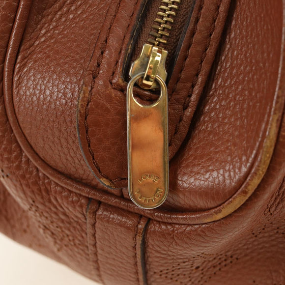 LOUIS VUITTON Mahina Runner PM Hand Bag Leather Brown M97052 LV Auth am11908V